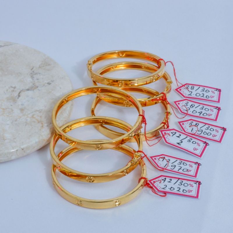 GELANG ANAK KARTIR BULAT 300%/6K/375% GOLD