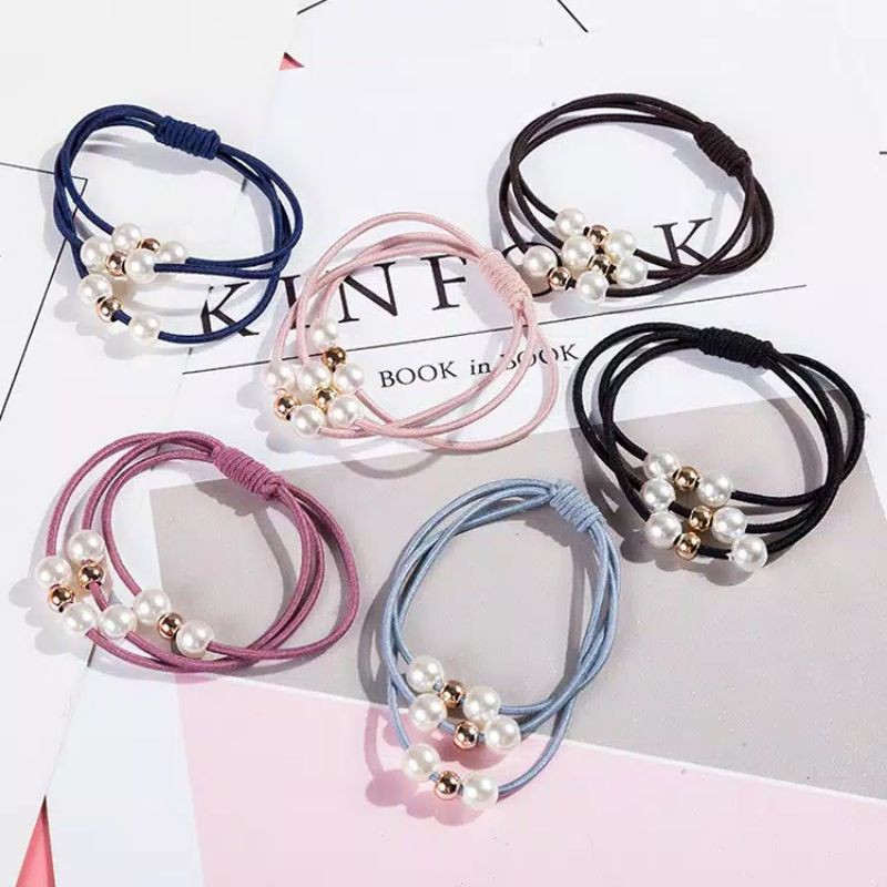 ZAYKA== Ikat Rambut Mutiara Gelang Aksesoris Rambut Fashion Wanita Impor Murah