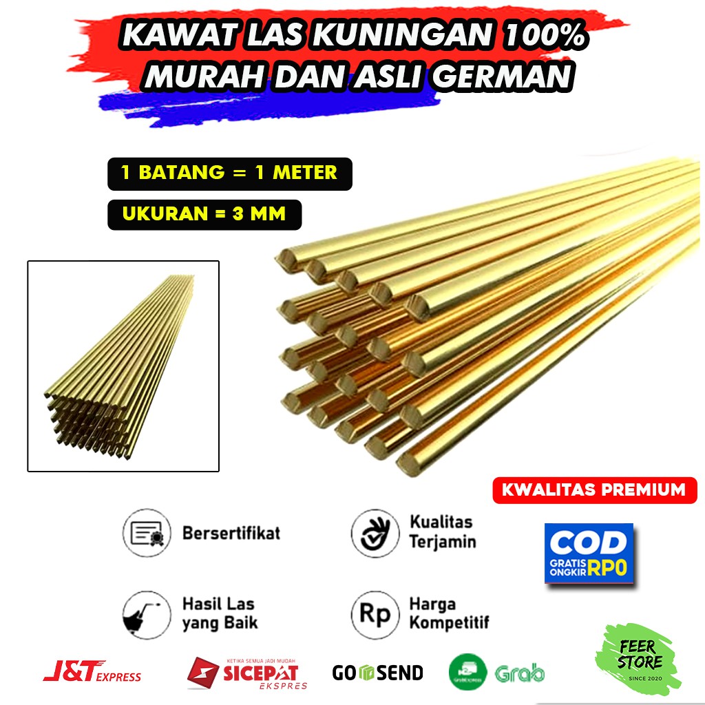 Jual Kawat Las Kuningan 100% Murah Dan Asli Germany | Panjang 1 Meter ...