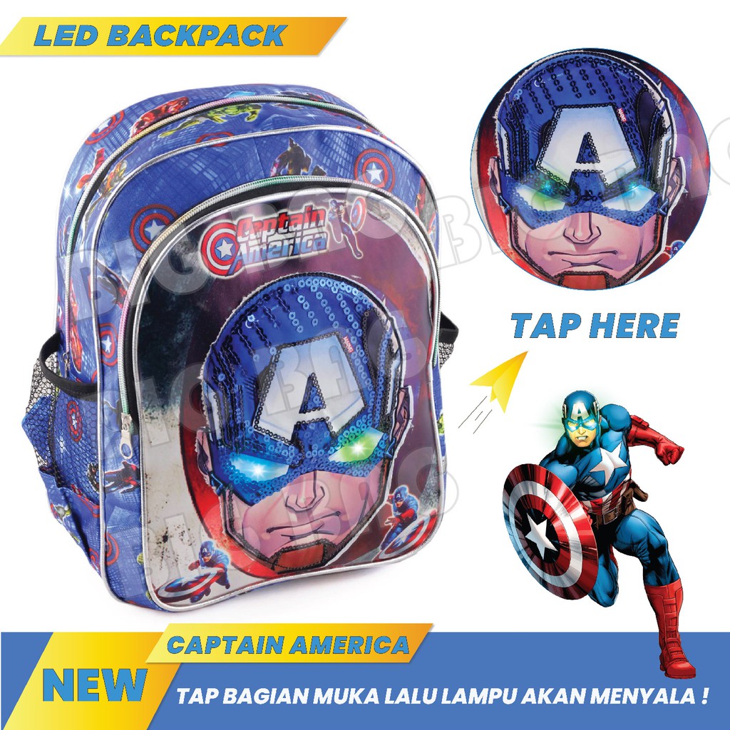 PTS - Tas Anak Cowo / Laki Laki Karakter  - EXTRA - THE PRIME - UKURAN SD - RANSEL LED - LED BACKPACK - RANSEL