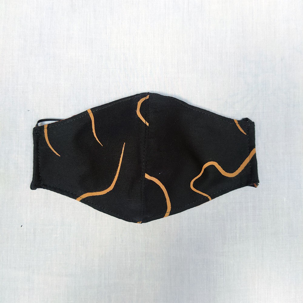 Masker kain custom rayon murah - hitam