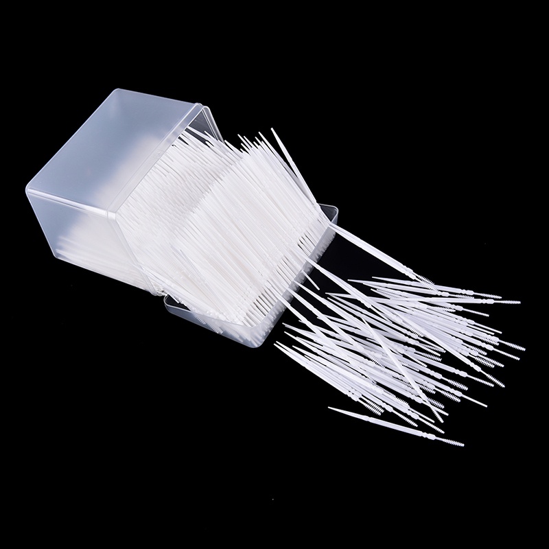 {LUCKID}1100Pcs Plastic Dental Picks Oral Hygiene 2 Way Interdental Brush Tooth Pick