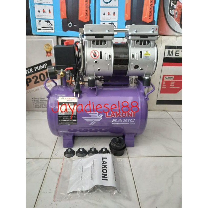Mesin Kompresor Lakoni Basic 25S oilles Silent 3/4 0.75hp 24L