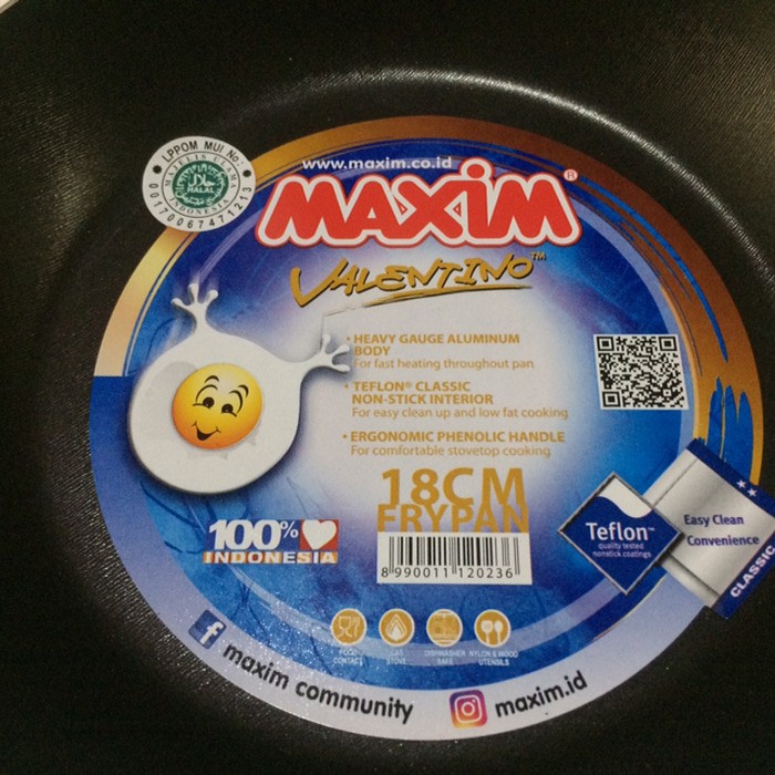 Maxim Valentino Frypan 18cm Wajan Penggorengan Teflon Fry Pan 18 cm