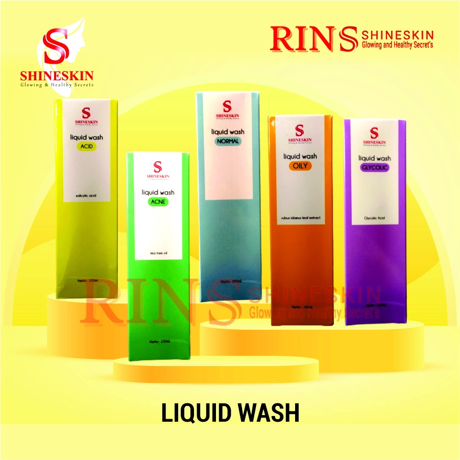 Skincare SHINESKIN Liquid Wash Acid Normal Acne Oily Glycolic - Sabun Wajah