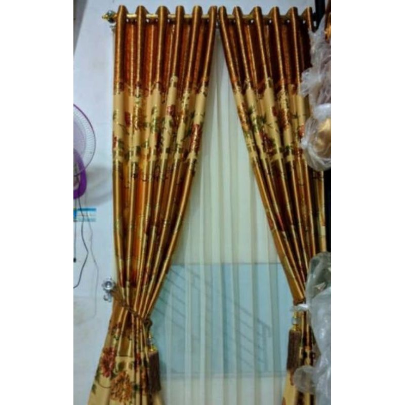 Gorden Gordin Gordyn Hordeng Hardeng Chelsea Bunga Gold Import P 240 L 140 , 12 smokring 6 gelembung