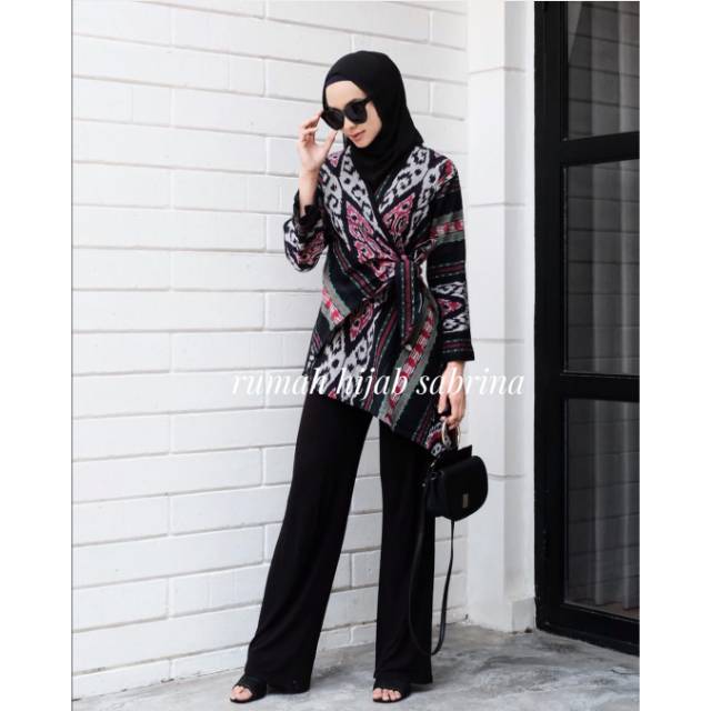 SABRINA TENUN - KIMONO FITA TENUN ( BLACK )