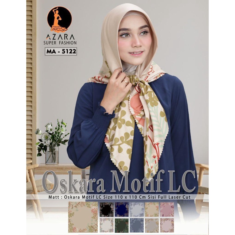 (GROSIRJAYA32) HIJAB LASERCUT AZARA VOAL MOTIF