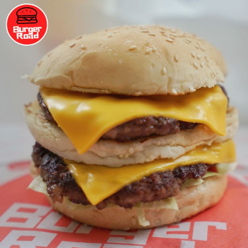 

Burger Matang. Skyway Burger, Dua Patty 70gram 100% daging Australia, Double Cheese, Halal