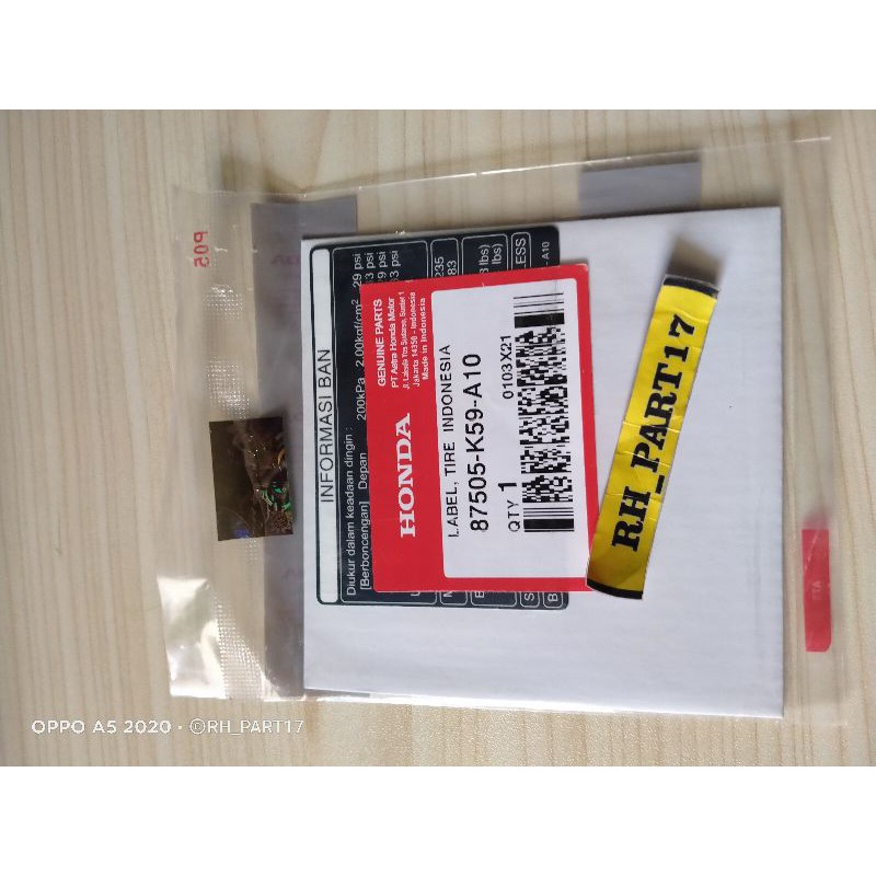 

LABEL TIRE/LEBEL PENTING PERINGATAN