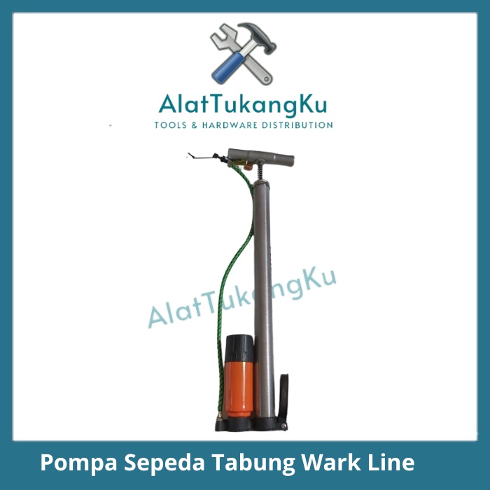 Pompa Sepeda Mini + Tabung Meteran WERKLINE /Pompa Ban Sepeda/Pompa Angin / Pompa ban sepeda motor m