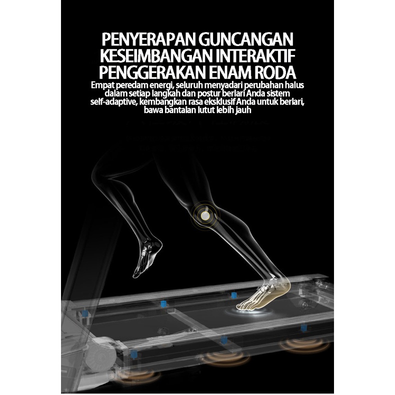 YEESALL Treadmill rumah kebugaran lipat multifungsi mini treadmill listrik A6S