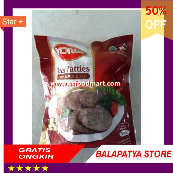 

TERLARIS !!! Daging Burger Grill Beef Patties Yona isi 10 pcs