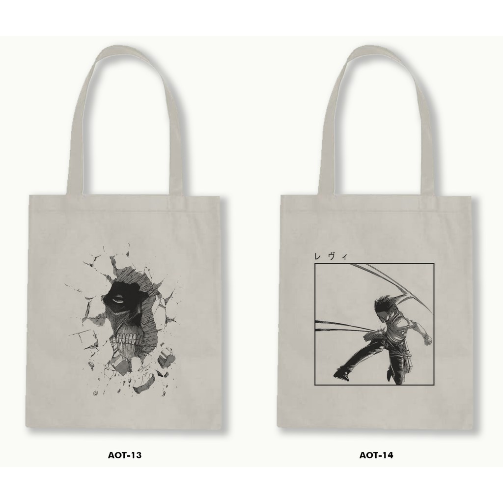 TOTE BAG BLACU  - ATTACK ON TITAN