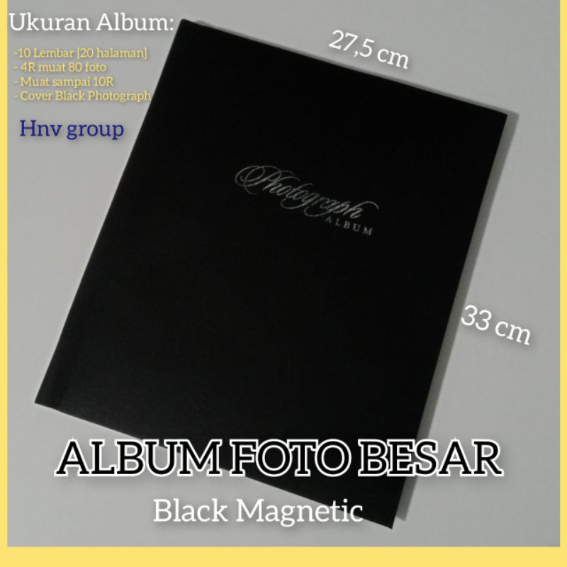 Magnetic Photo Album Blacksheet Besar DLB Weeding Family Album 3R 4R 8R 10R