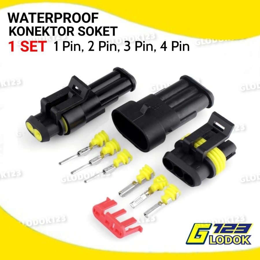 Soket Konektor Kabel Anti Air Socket Waterproof 1P, 2P, 3P, 4P