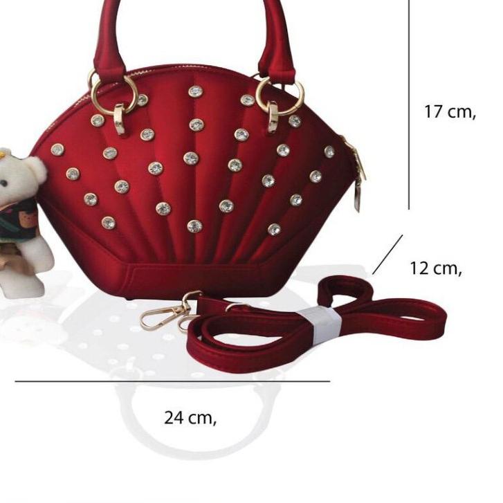 ♜ Jelly Kerang Diamond Tas Wanita Modern Tas Fashion Aksesoris Kosmetik Size Besar ➶