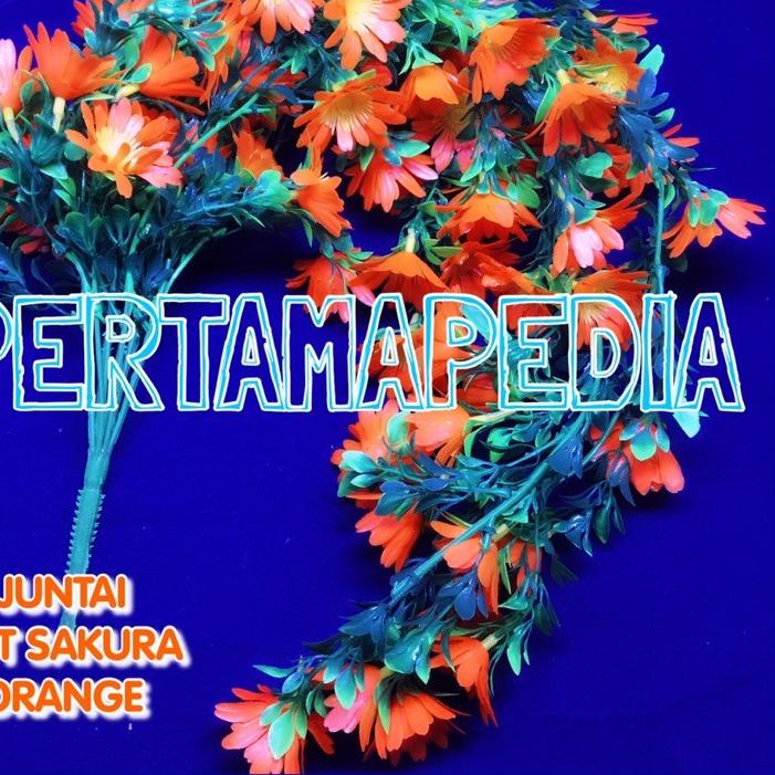 ❅ BUNGA MERAMBAT JUNTAI POT SAKURA/ Bunga Plastik/ Daun Rambat Plastik/ Rumput Plastik/ Busa Bunga G