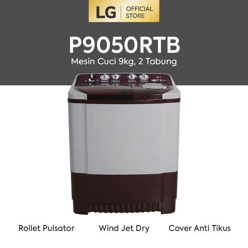 Mesin Cuci LG 9kg P9050RTB