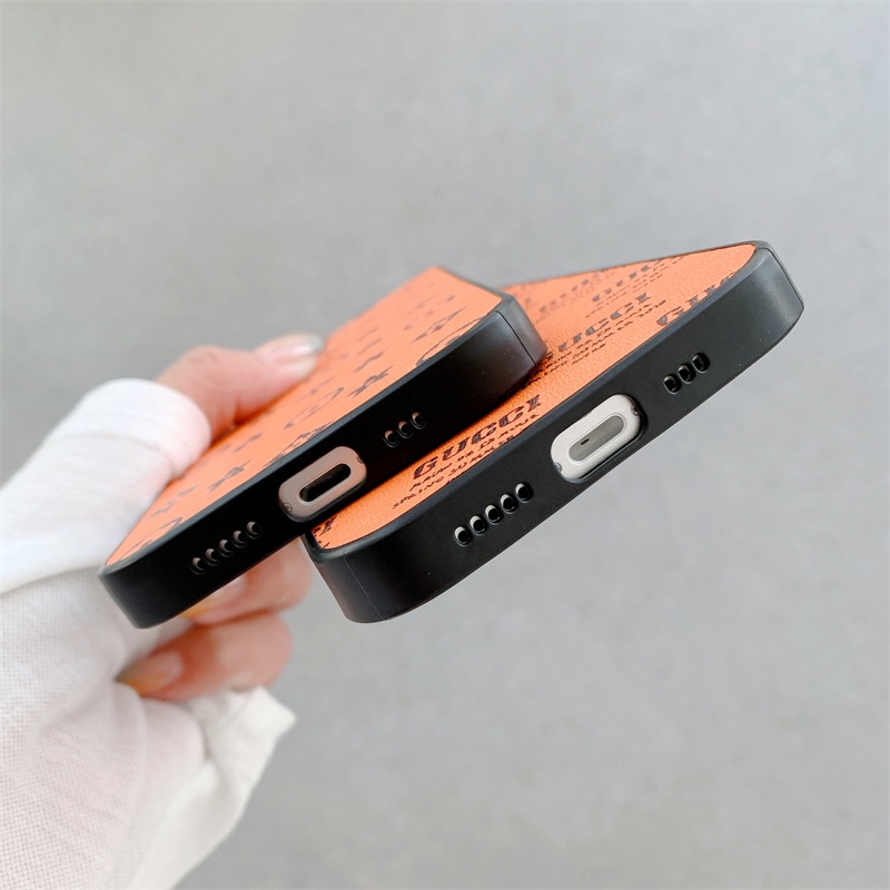 Deerskin orange tide brand logo case iphone 12 pro max 12mini 11pro max Xs max XR 7/8/se2020 7plus/8plus all-inclusive anti-fall protective cover casing iphone