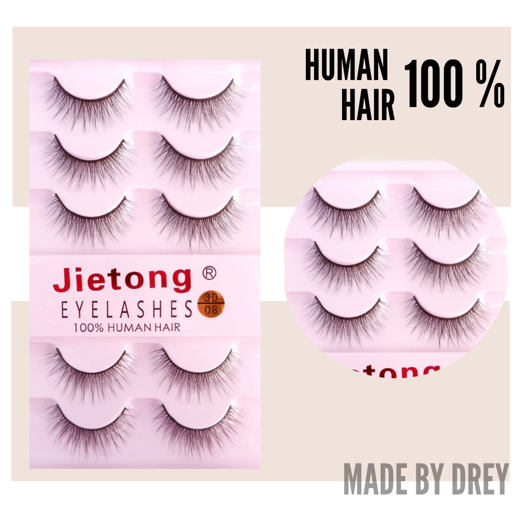 Bulu mata palsu jietong natural human hair import / eyelash natural import