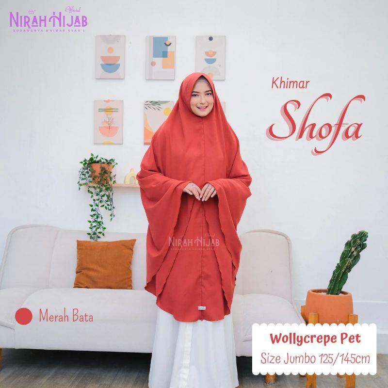 (Shofa XXXL) Jilbab Instan NirahHijab Wollycrepe Non pet /Jilbab Syar'i/Khimar Syar'i