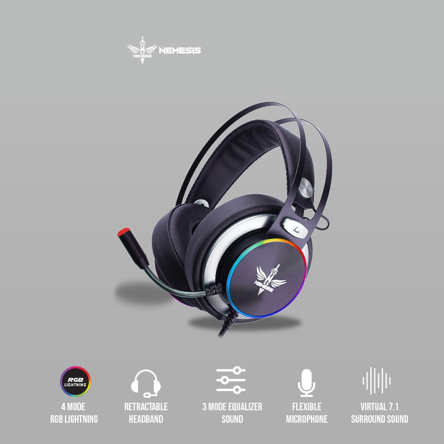 Headset Gaming NYK ZEUS 7.1 Surround RGB HS-E8