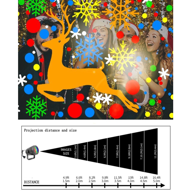 Lampu Proyektor Laser Led 16 Pola Snowflake Santa Claus Untuk Dekorasi Pesta Natal