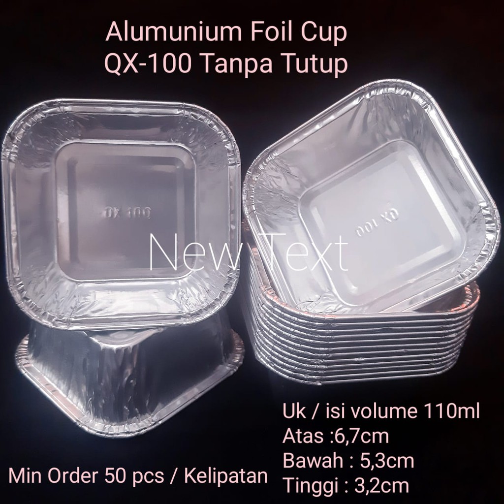 Jual Aluminium Foil Cup OX100 TANPA Tutup Aluminium Foil Tray OX100