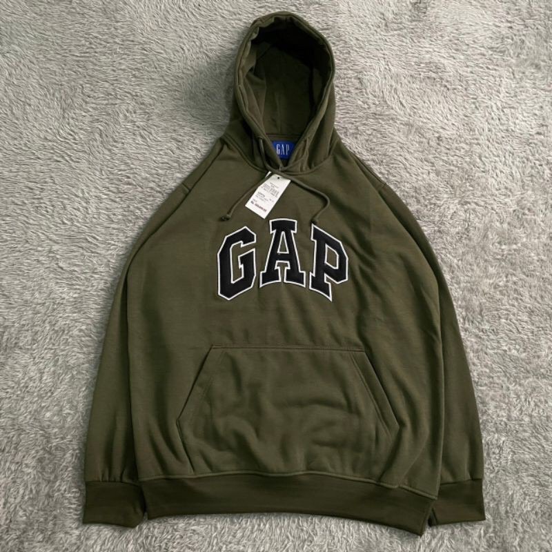 JAKET SWEATER HOODIE GAP ARCH LOGO ARMY  MIROR PREMIUM AUTHENTIC TERLARIS TERMURAH