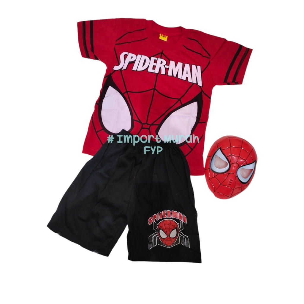 SETELAN ANAK LAKI SPIDERMAN UMUR 2-11TAHUN BISA COD