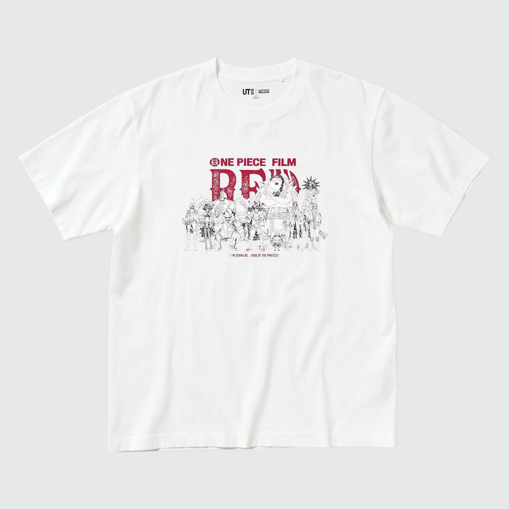 T-SHIRT ONE PIECE X UNIQLO 2022 | UNIQLO X ONE PIECE FILM RED | UT GRAPHIC T-SHIRT | AKAGAMI | SHANKS | KAOS ANIME | STREETWEAR-SHP WHITE