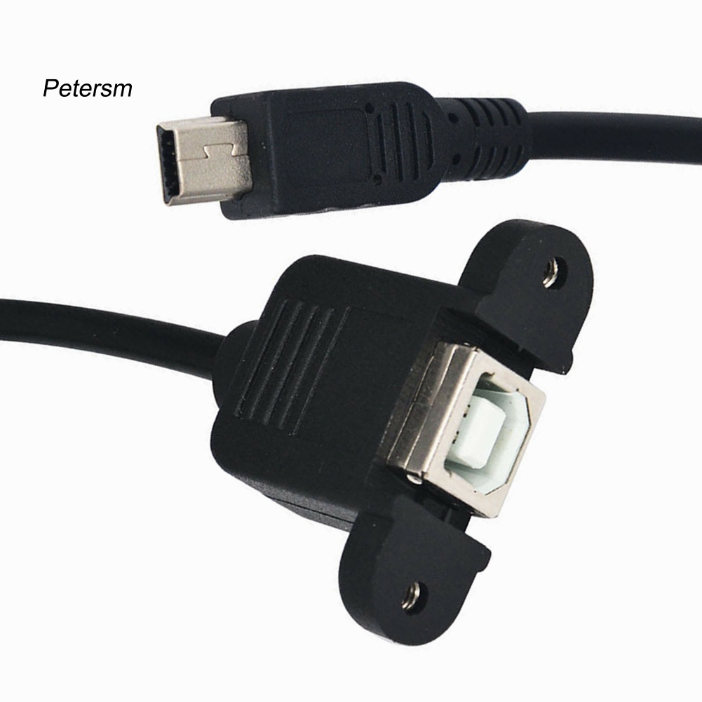 Kabel Adapter Usb Tipe B Female Dengan Panel Mount Ke Mini Usb Plug Male