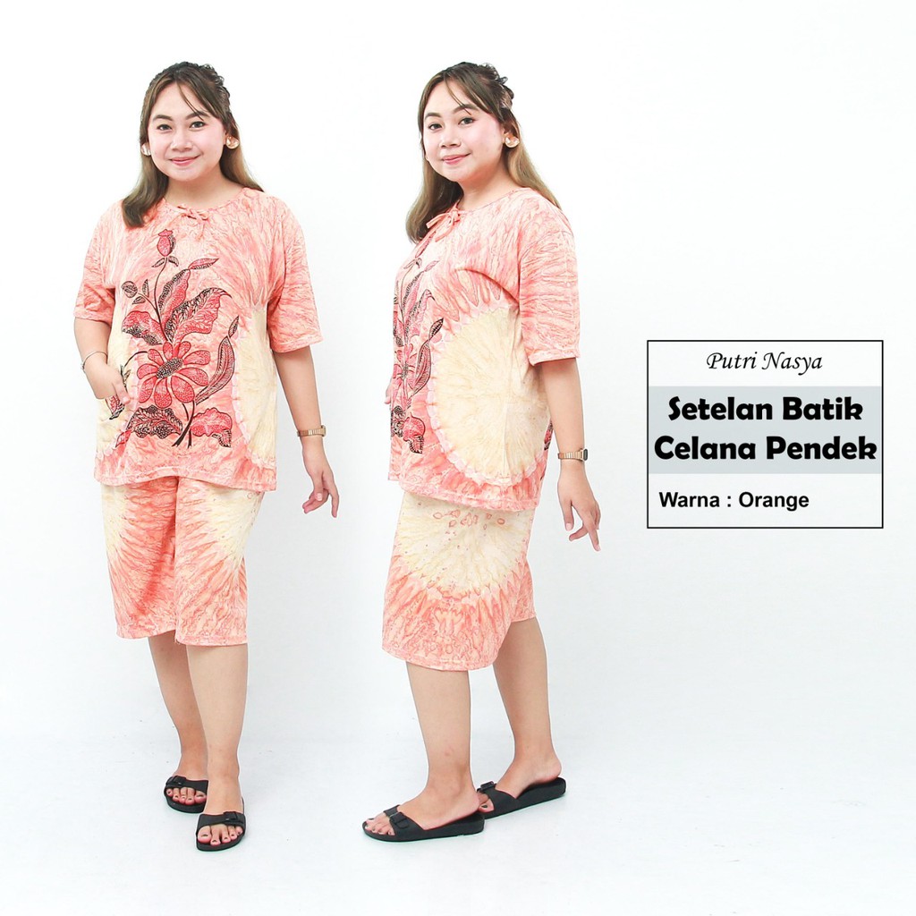 setelan batik jumbo celana pendek / baby doll jumbo / kulot jumbo / piyama jumbo / pakaian santai