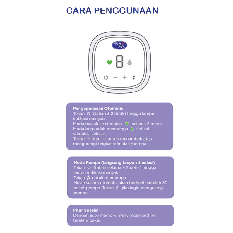 Baby Safe BPE02 Double Electric Breast Pump | Pompa ASI 2 Dua Corong