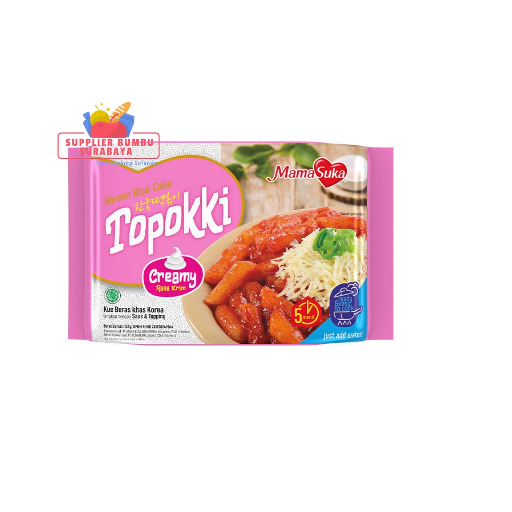 MamaSuka Snack Topokki Tteokbokki Instan Korea Halal Original Creamy Hot Spicy 134g