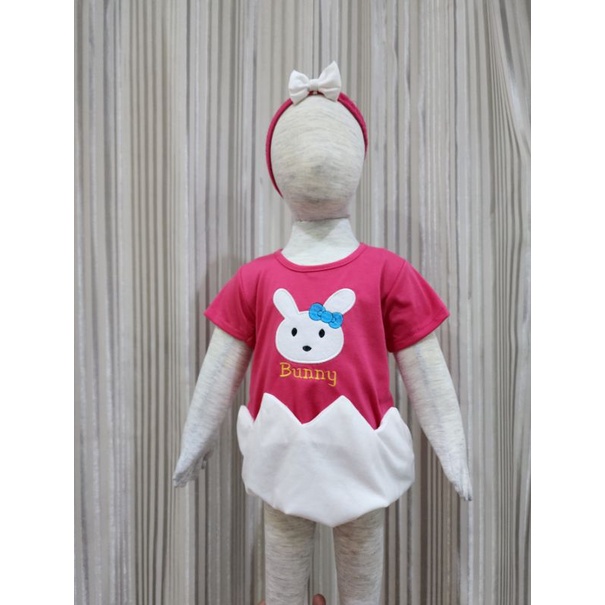 Baju bayi perempuan  jumper + bandana