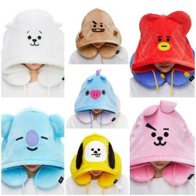 OFFICIAL BT21 NECK PILLOW CUSHION LINE STORE TRAVEL