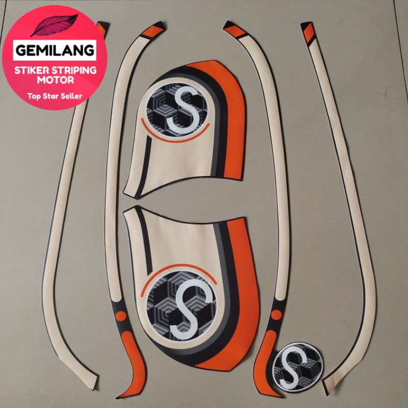 stiker Striping Decal Polet Sticker motor honda scoopy 2021 biru Dongker list body standar terbaik t