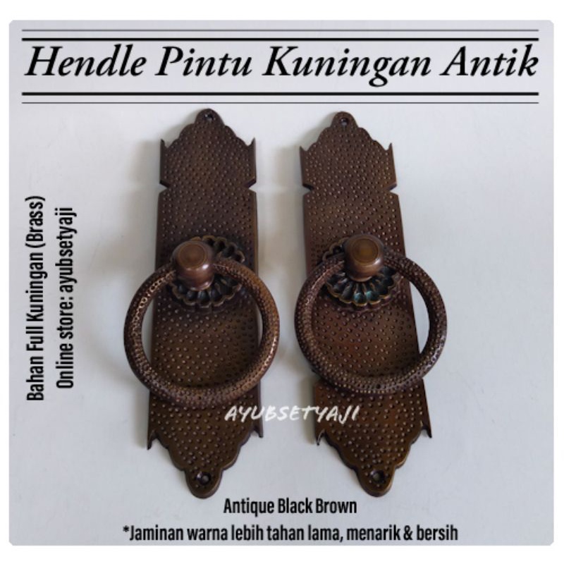 Handle pintu Kuningan antik Gebyok Persegi Kuputarung Besar Lancip Tarikan Pintu kuningan antik Hend