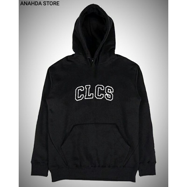 jaket Celcius Hoodie hitam C10063S Clcs putih simpel
