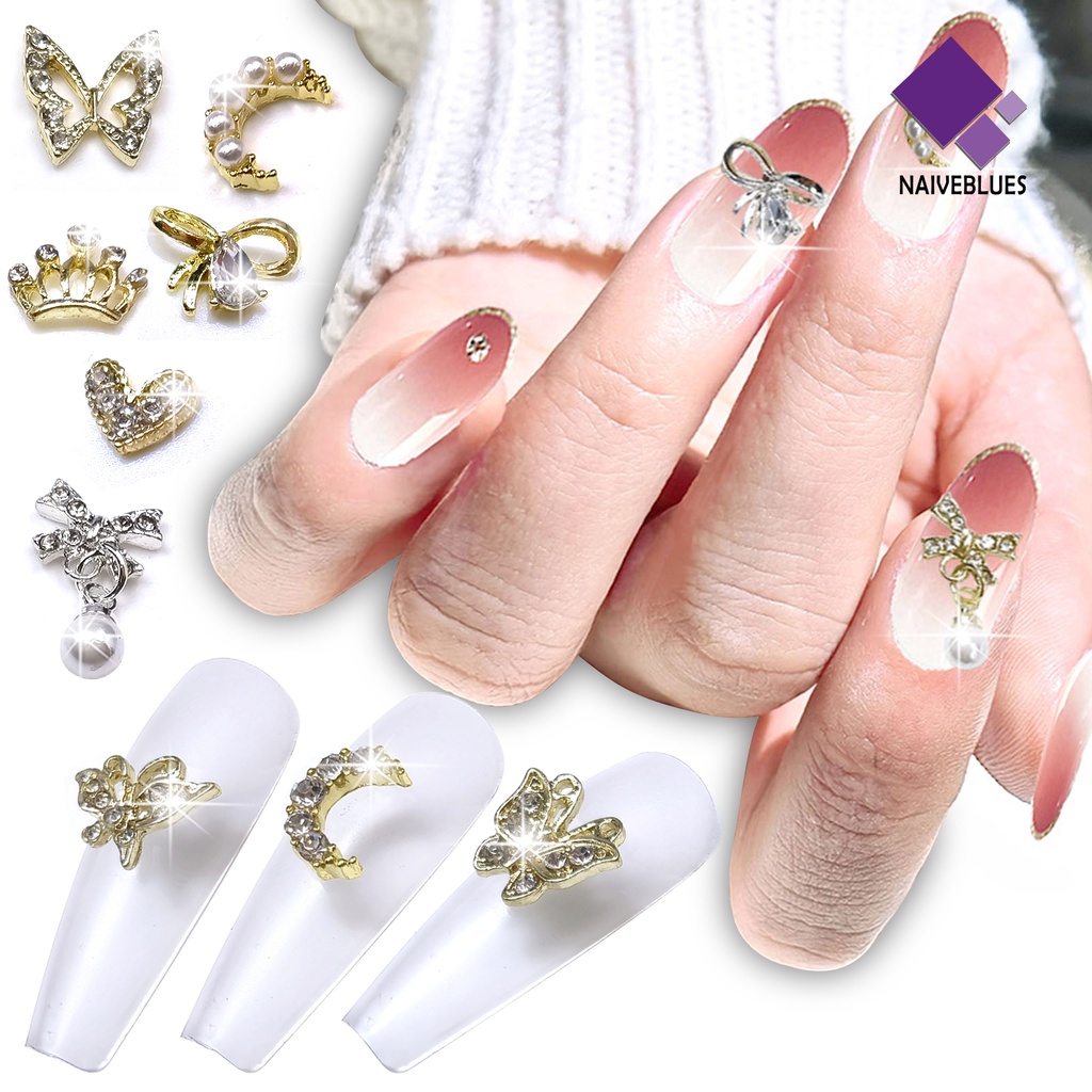 10pcs Charms Kuku 3D Desain Acak Untuk Kerajinan Manicure Salon