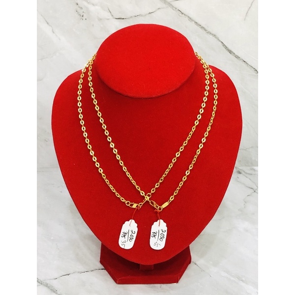 Kalung anak rantai nori ukir emas asli 375/8k