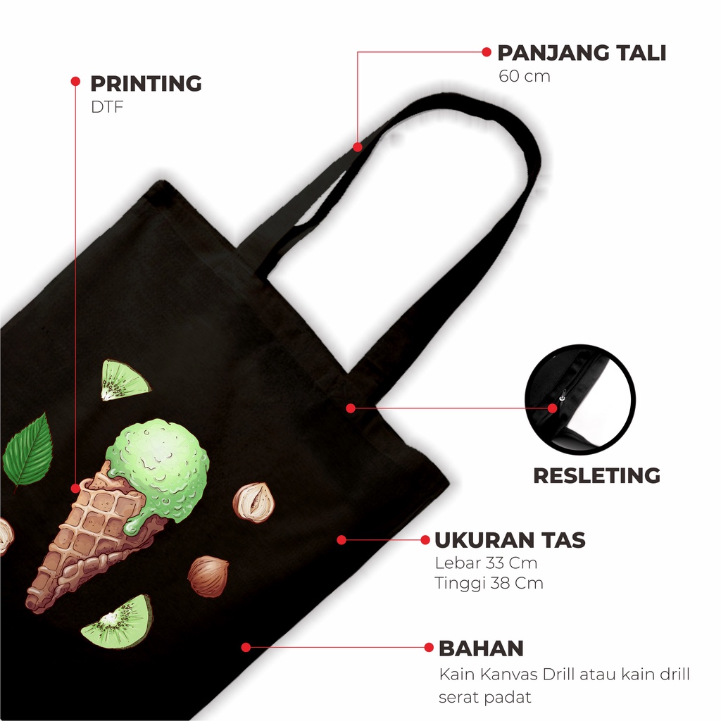 Sevine Totebag Tas Wanita Tote bag Resleting Girl Vintage Retro Colorful Black Series  - VTC3