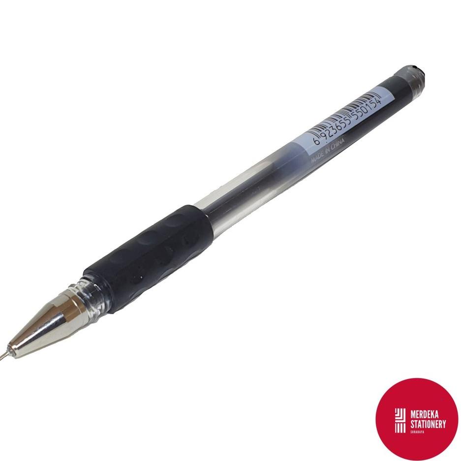 

국 ISI 12Pulpen/Bolpen/Ballpoint/Ballpen Gel TECHJOB/TECH JOB TZ501 HITAM 0.5mm Baru