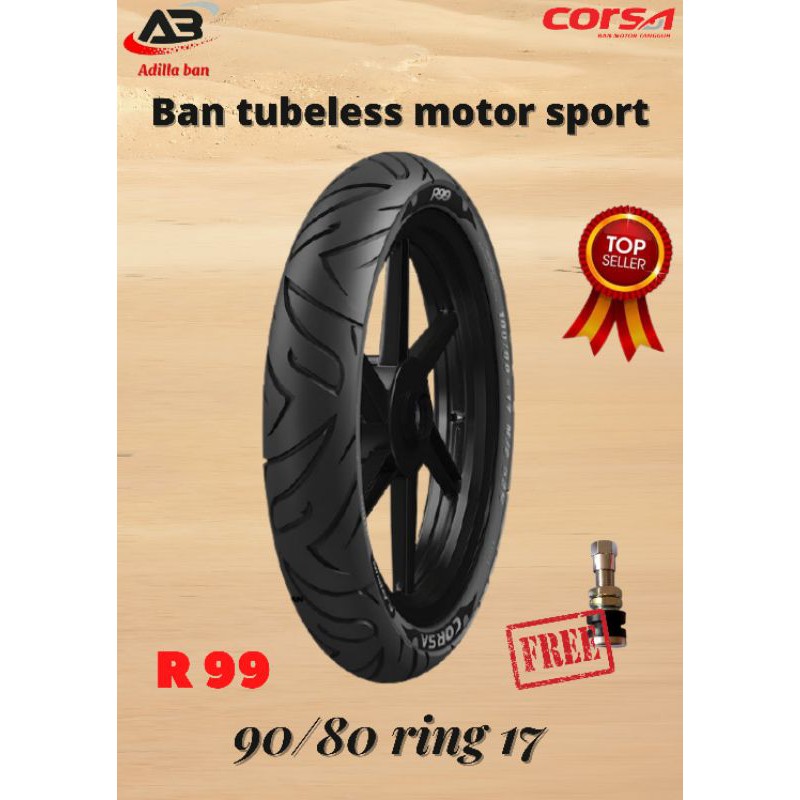 Ban Tubeless Motor Sport Bebek Corsa R99 90 80 17 Free Pentil Tubeless Shopee Indonesia