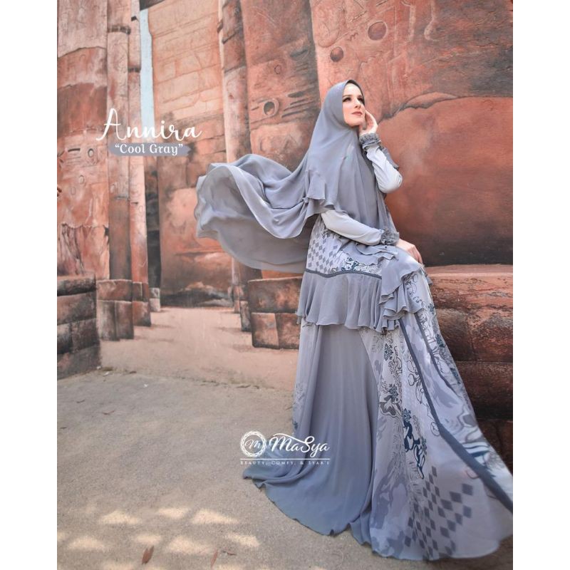 Annira Cool Grey - Set Syari Cantik by Masya, Madenia Syari