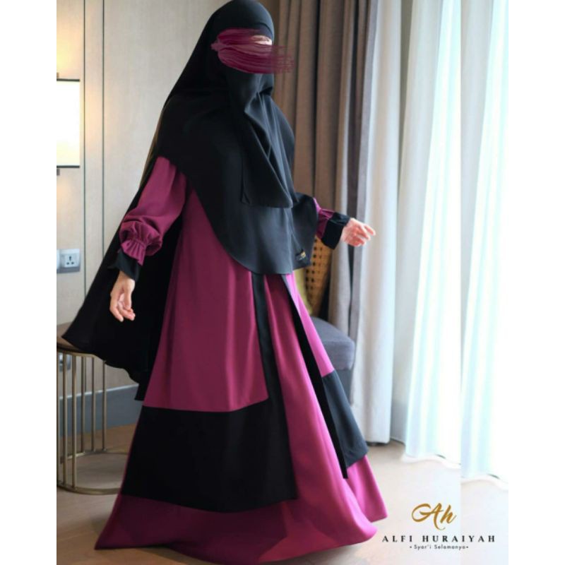 Abaya semeru Magenta L AlfiHuraiyah