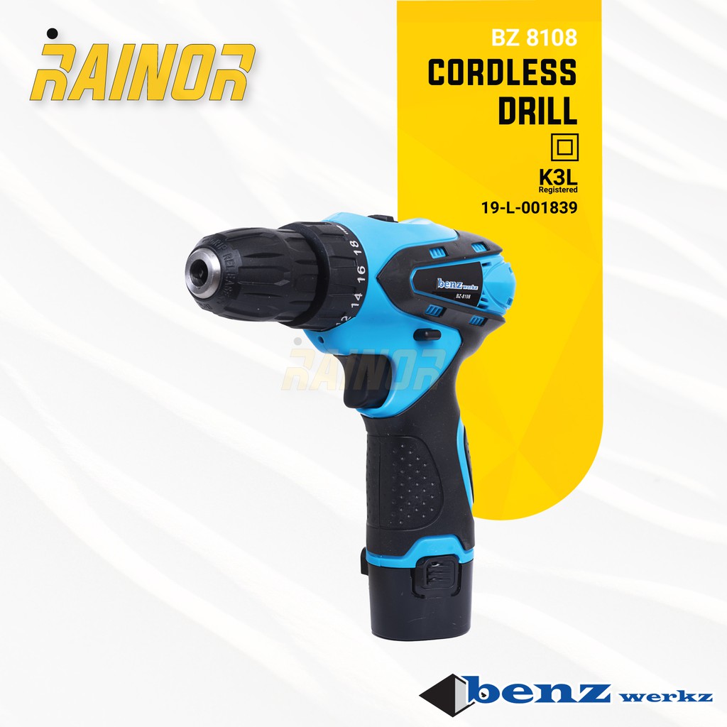 Bor Baterai Cordless Drill BZ8108 / Bor Tangan Baterai 12V Benz