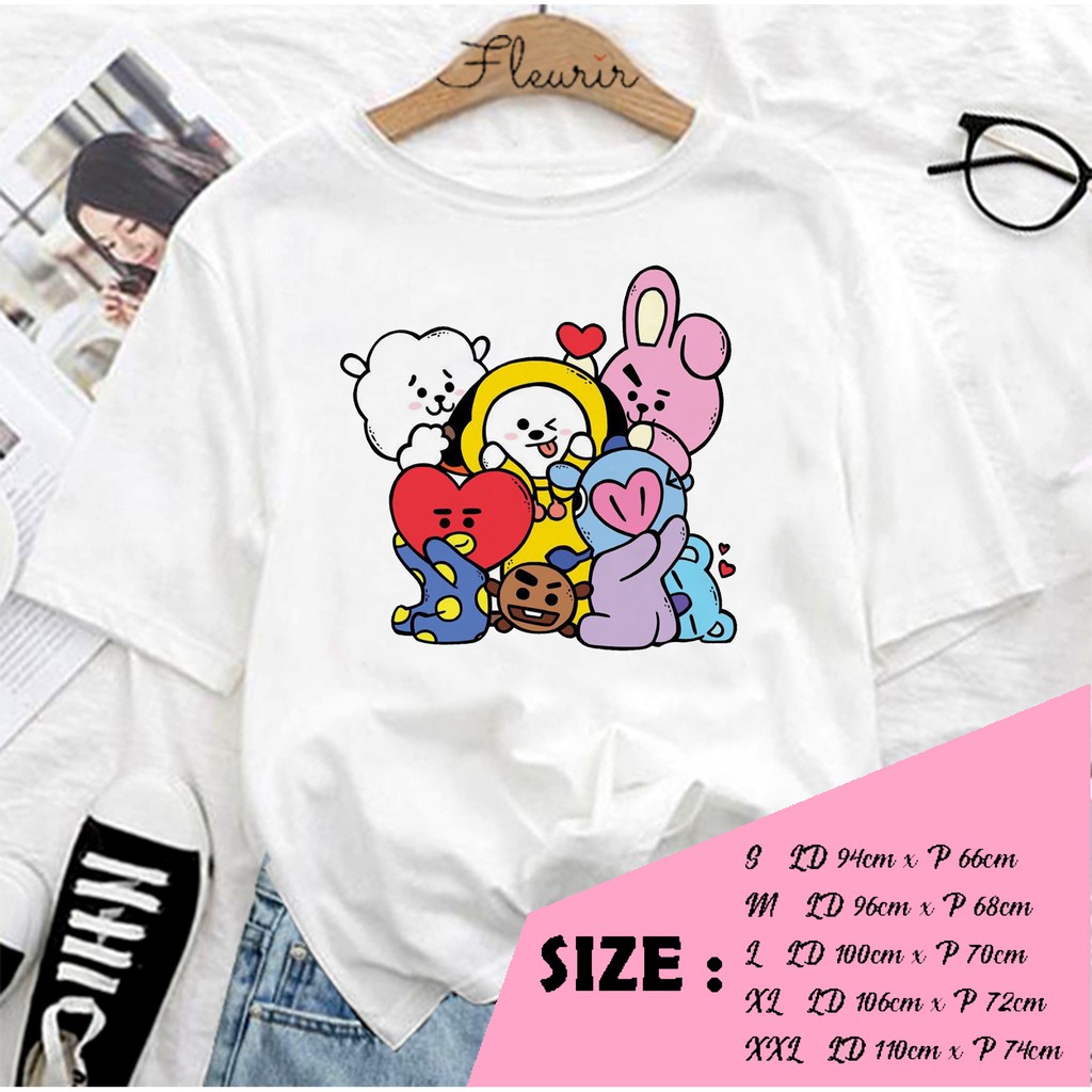 FLEURIR - KAOS SQ A-L KPOP WANITA DEWASA LENGAN PENDEK TUMBLR TEE UNISEX